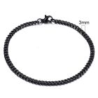 Stalen heren armband LGT JWLS Gourmet schakel Zwart 3mm