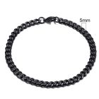 Stalen heren armband LGT JWLS Gourmet schakel Zwart 5mm
