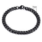 Stalen heren armband LGT JWLS Gourmet schakel Zwart 7mm