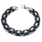 Stalen heren armband Mendes Koningsschakel Zwart - 23cm