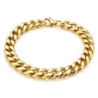 Stalen heren armband LGT JWLS Gourmet schakel Goudkleurig 7mm