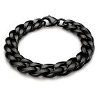 Stalen heren armband LGT JWLS Gourmet schakel Zwart 11mm