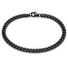Stalen heren armband LGT JWLS Gourmet schakel Zwart 3mm