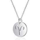 Sterrenbeeld Ram Dames Ketting Zilverkleurig Ronde Hanger