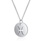 Sterrenbeeld Vissen Dames Ketting Zilverkleurig Ronde Hanger