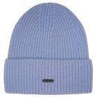 Stone Valley 100% Wol BlauwPaars Geribbelde Muts met Zwart Metalen Logo