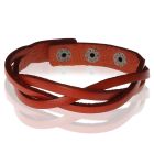 Stone Valley gevlochten leren armband Heren Bruin