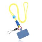 Telefoonkoord Macramé met Telefoon bevestiging - Geel Blauw