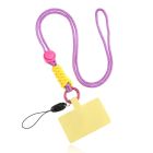Telefoonkoord Macramé met Telefoon bevestiging - Paars Geel