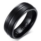 Titanium heren ring Zwart 8mm