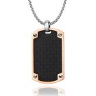Tom Jaxon Dogtag kettinghanger Edelstaal Carbon Rosegoudkleurig Zwart
