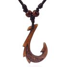 Touw Ketting voor Heren met Bruine Haak Kettinghanger van Hars