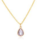 Verstelbare Ketting met Lila en Goudkleurige Waterdruppel Hanger