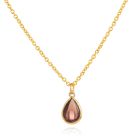 Verstelbare Ketting met Roze en Goudkleurige Waterdruppel Hanger