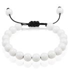Verstelbare kralen armband Memphis Wit Natuursteen 8mm