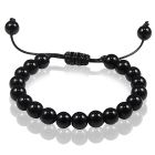 Verstelbare kralen armband Memphis Zwart Onyx 8mm