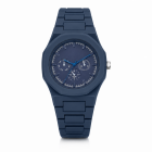 Windsor Blauw Kunststof Horloge met Donkerblauwe Wijzerplaat