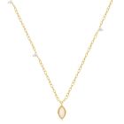 Zilveren Ketting met 18k Gouden Plating en Opaal Hanger – Delicate Schoonheid van Elenza