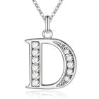 Zilverkleurige Letter D Dames Ketting met Zirkonia