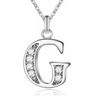 Zilverkleurige Letter G Dames Ketting met Zirkonia