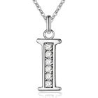 Zilverkleurige Letter I Dames Ketting met Zirkonia