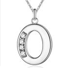 Zilverkleurige Letter O Dames Ketting met Zirkonia