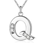 Zilverkleurige Letter Q Dames Ketting met Zirkonia