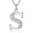 Zilverkleurige Letter S Dames Ketting met Zirkonia
