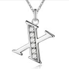 Zilverkleurige Letter X Dames Ketting met Zirkonia