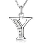 Zilverkleurige Letter Y Dames Ketting met Zirkonia