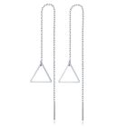 Zilverkleurige Triangle Oorbellen Dames Ketting van Edelstaal