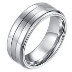 Zilverkleurige stalen heren ring Mat Glans 8mm