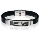 Zwarte Siliconen armband RVS Schorpioen Zilver