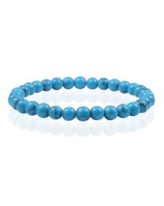 6mm Memphis Natuursteen Armband - Blue Howlite