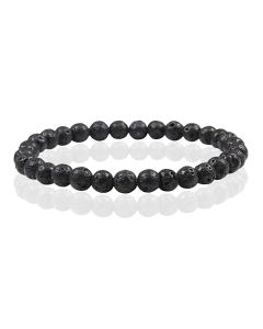 6mm Memphis Natuursteen Armband - Lava