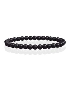 6mm Memphis Natuursteen Armband - Matte Onyx