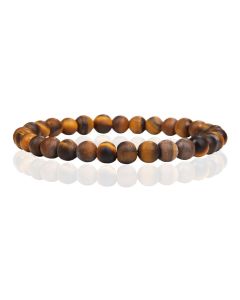 6mm Memphis Natuursteen Armband - Matte Tiger Eye
