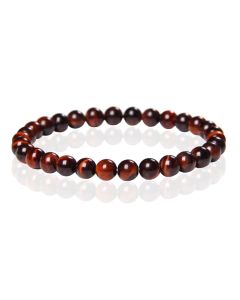 6mm Memphis Natuursteen Armband - Red Tiger Eye