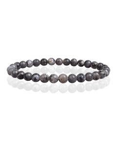 6mm Memphis Natuursteen Armband - Snowflake Obsidian