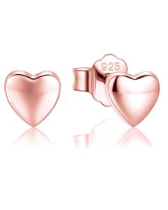 925 Zilveren Dames Oorbellen Hart Rose Kleurig