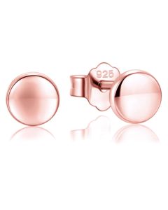 925 Zilveren Knop Oorbellen Rose Kleurig