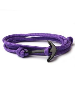 Anker armband Paars polyester koord