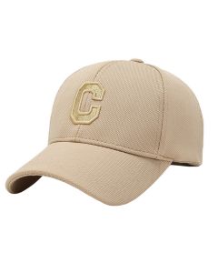 Baseball Cap Geborduurde "C" - Beige & Goud