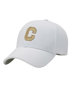 Baseball Cap Geborduurde "C" - Wit & Goud