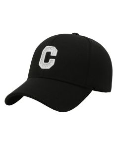 Baseball Cap Geborduurde "C" - Zwart & Wit