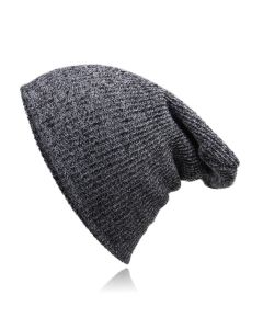 Beanie Muts in Katoenblend voor Mannen - Grijs