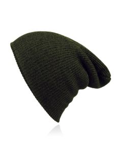 Beanie Muts in Katoenblend voor Mannen - Leger Groen
