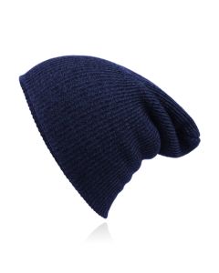 Beanie Muts in Katoenblend voor Mannen - Navy