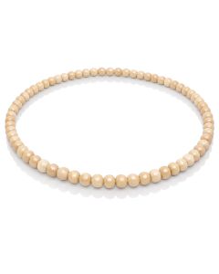 Beige houten kralen ketting 90cm