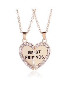 BFF Ketting LGT Jewels Best Friends Hartje Kristallen Goudkleurig